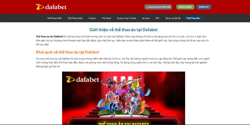 Hướng dẫn tham gia Virtual Sport tại Dafabet